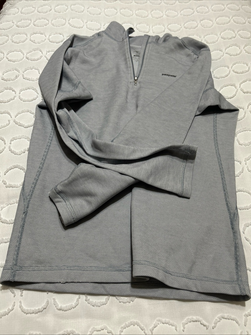 PATAGONIA Kids Zip Neck CAPILENE 3 Shirt L Gray Baselayer Activewear Ski Hike.